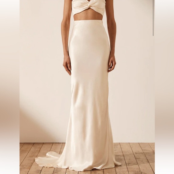 NWT Shona Joy La Lune High Waist Maxi Skirt - Cream